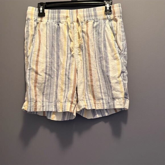 Lucky Brand Other - Lucky Brand Sleep Shorts Womens Size S Cream Tan Blue Striped Drawstring